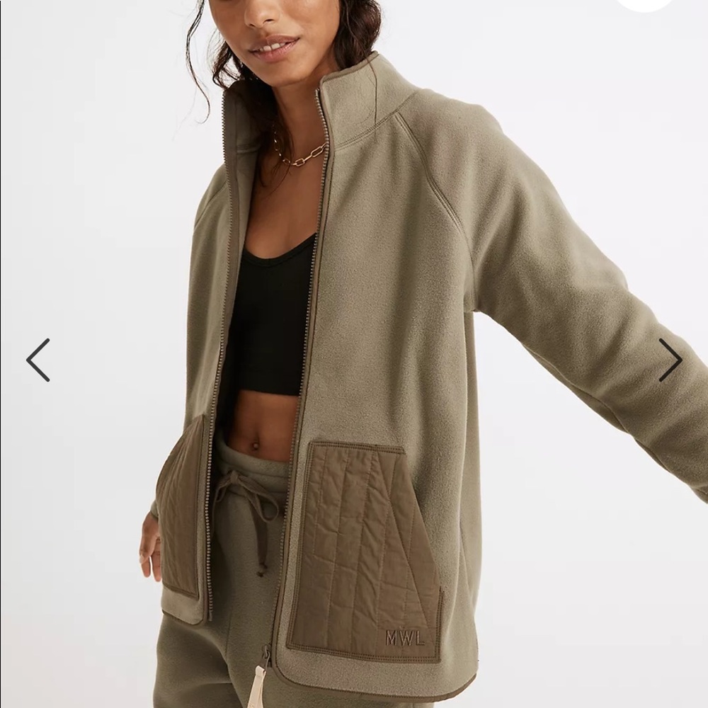 NWT Madewell MWL Betterfleece Zip Quilted-Pocket Jacket